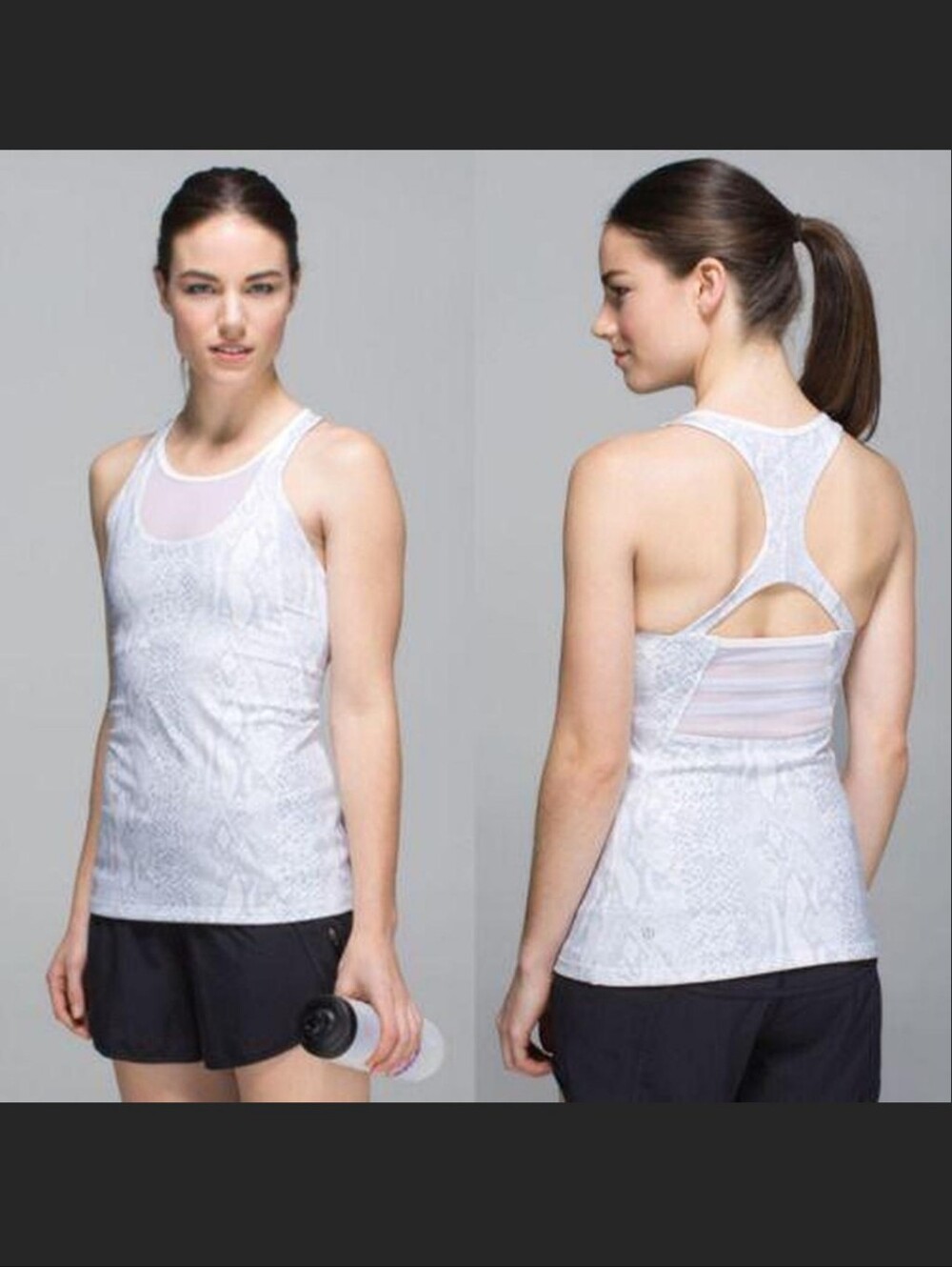 Lululemon Mesh With Me Tank Desert Snake White Silver Fox / White Size 6